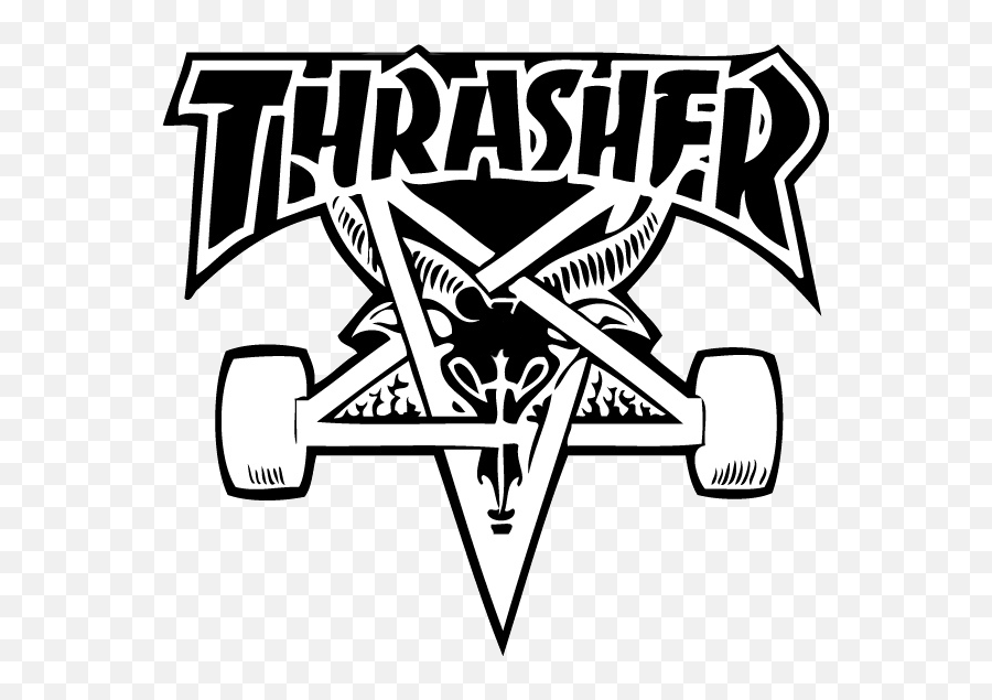 Image Freeuse Download Skater Drawing - Thrasher Skate Goat Logo Svg Emoji,Thrasher Logo