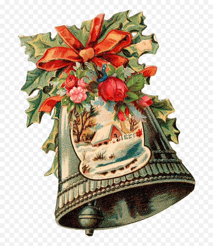 Estampas Antiguas De Navidad - Old Fashioned Christmas Bells Vintage Christmas Bell Png Emoji,Christmas Carolers Clipart