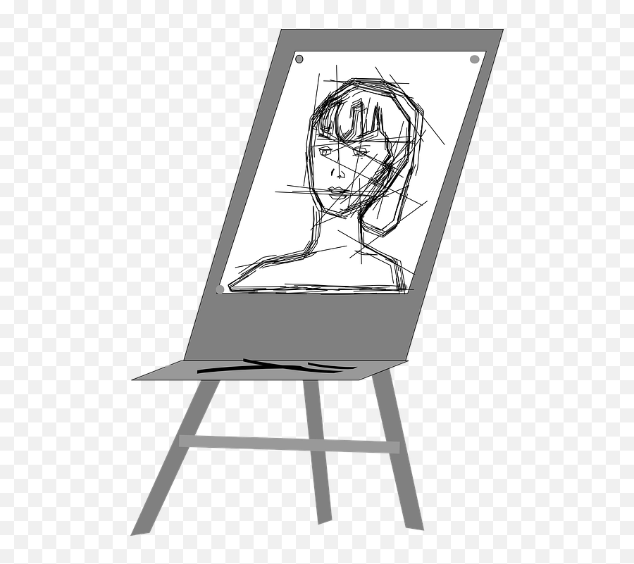 Portrait Sketch Easel Artist - Portrait Sketch Clipart Emoji,Easel Clipart