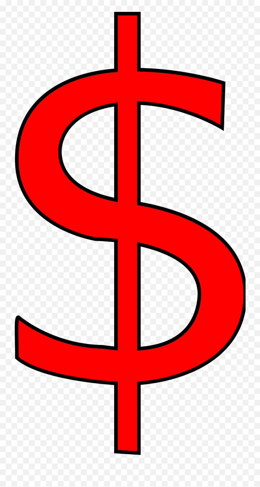 Red Dollar Sign Clip Art - Vertical Emoji,Dollar Sign Clipart