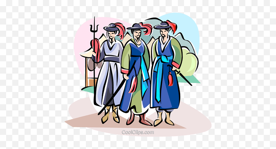 Traditional Korean Military Uniform - Standing Around Emoji,Uniform Clipart