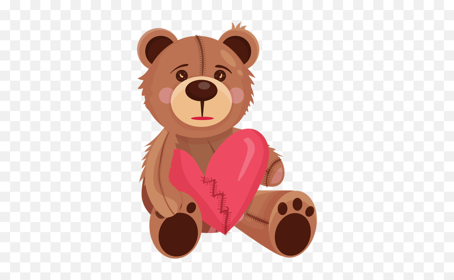 Old Teddy Holding Heart - Transparent Png U0026 Svg Vector File Teddy Bear Holding A Heart Png Emoji,Cartoon Heart Png