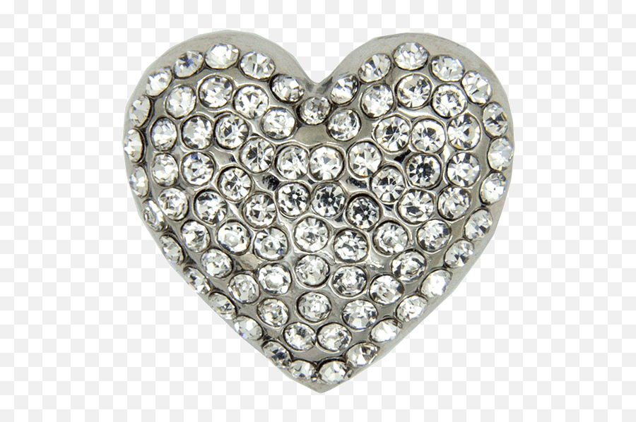 Rhinestone Heart Pin Silver 3d - Godertme Solid Emoji,3d Heart Png