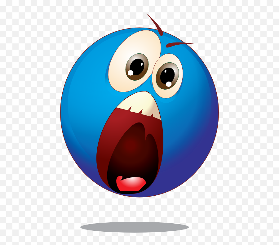 Scared Face Emoticon - Blue Scared Emojis,Scared Face Png
