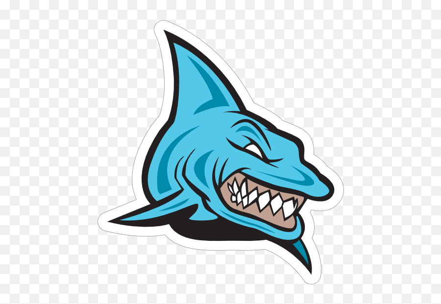 Menacing Blue Shark Mascot Sticker - Mackerel Sharks Emoji,Menacing Transparent