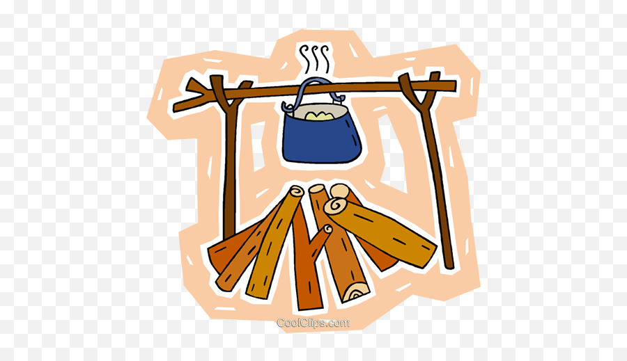 Campfire With Pot Royalty Free Vector Clip Art Illustration Emoji,Free Campfire Clipart