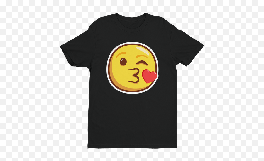 Wink And Kiss Emoji Short Sleeve Next Level T - Shirt U2014 Uzooka,Kissing Emoji Png