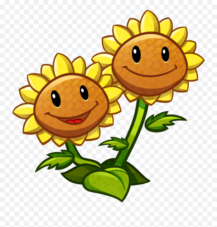 Twin Sunflower - Flores De Plantas Vs Zombies Clipart Full Emoji,Plants Vs Zombies Png