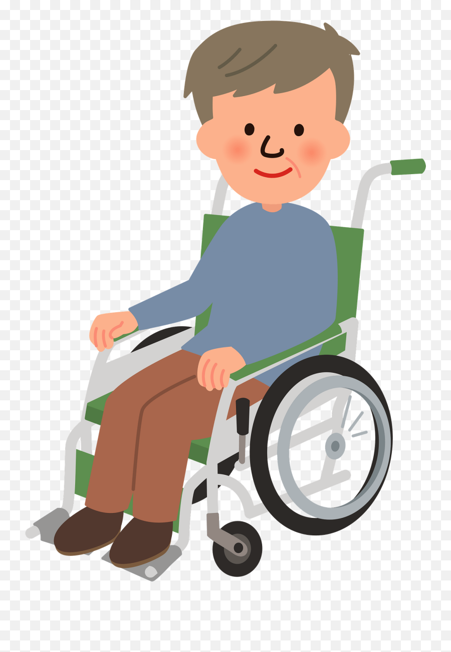 Senior Man In A Wheelchair Clipart - Wheel Chair Person Clip Art Emoji,Wheelchair Clipart