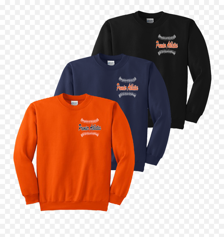 Premier Athletics Crewneck Sweatshirt - Long Sleeve Emoji,Script Logo