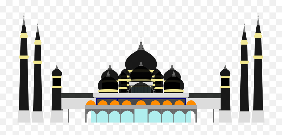 Masjid Kristal Crystal Mosque Kuala Terengganu U2013 Free Svg - Vector Masjid Berwarna Png Emoji,Crystal Clipart