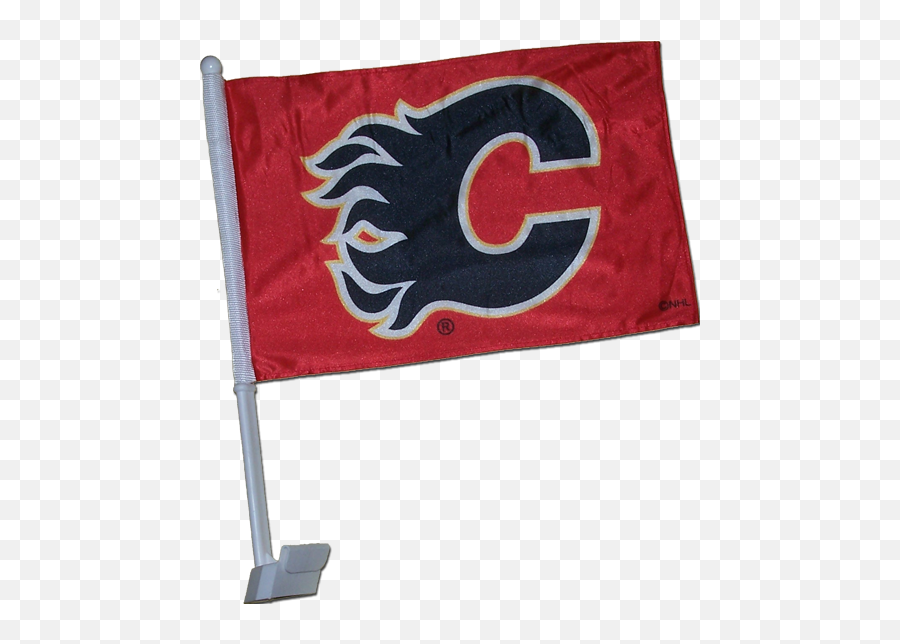 Download Calgary Flames Window Mounted Car Flag - Calgary Background Calgary Flames Emoji,Calgary Flames Logo