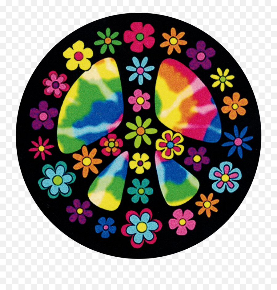 Flowery Hippie Peace Sign - Hippie Peace Sign Emoji,Hippie Clipart