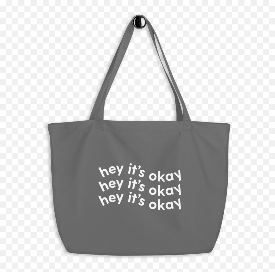 Hey Itu0027s Okay Logo Jumbo Organic Tote Bag Emoji,Shopping Bags With Logo