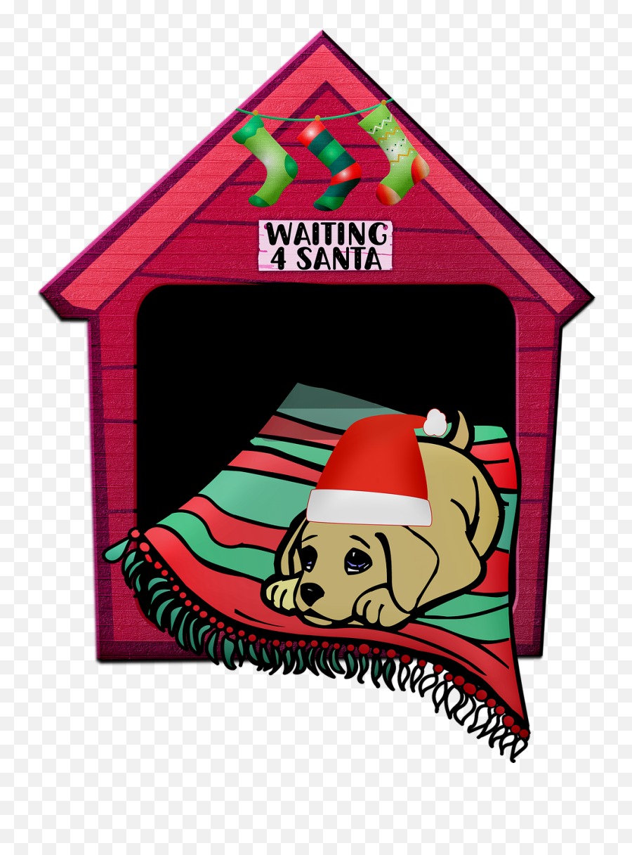 Dog Christmas House Santa - Free Image On Pixabay Emoji,Cartoon Santa Hat Transparent