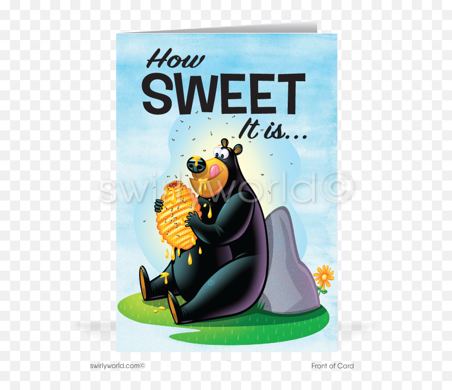 Cartoon Bear Funny Business Thank You Cards For Customers Emoji,Cartoon Bear Png