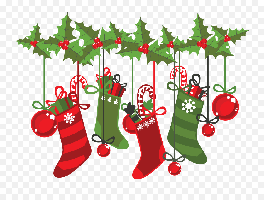 Christmas Stockings Clip Art - Cartoon Transparent Christmas Stockings Emoji,Stocking Clipart