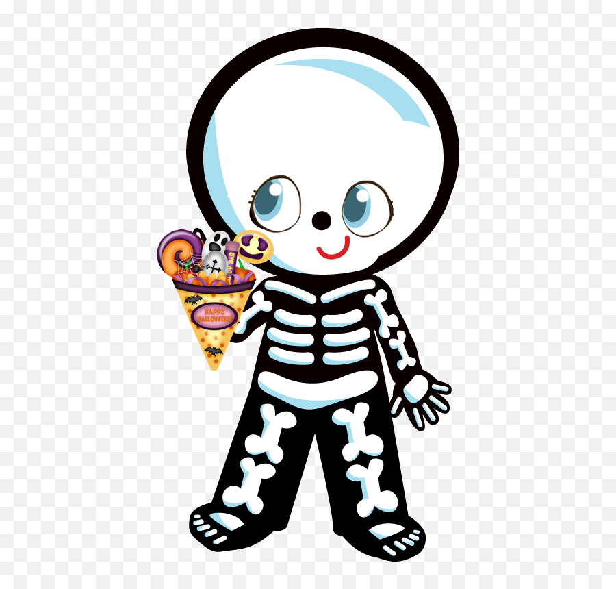 Download Hd Doll Clipart Halloween - Skeleton Halloween Skeleton Cute Halloween Clip Art Emoji,Doll Clipart