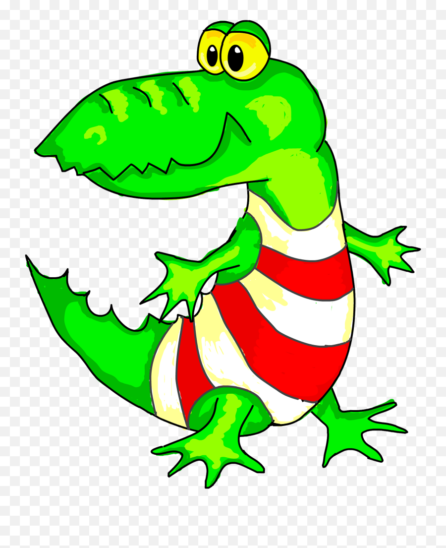 Crocodile In A Swimming Suit Clipart Free Download - Animal Figure Emoji,Suit Clipart