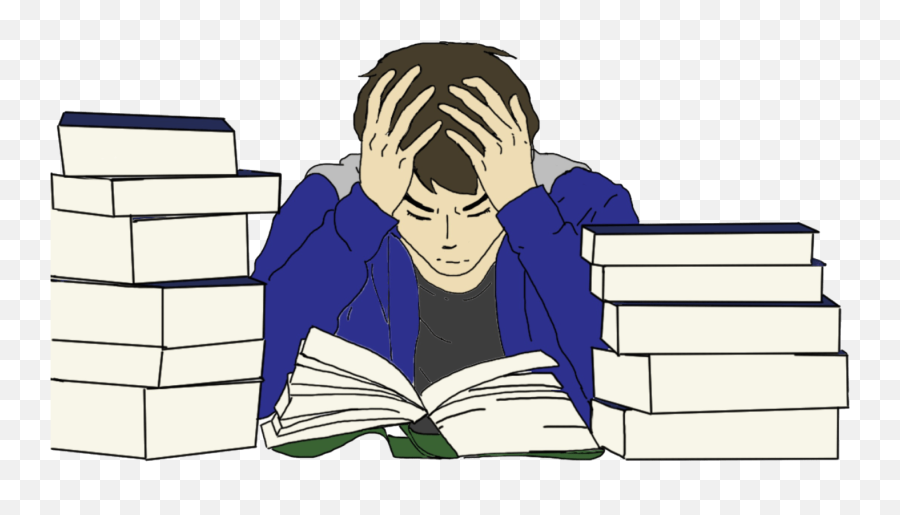 Stressed Student Clipart Transparent - Stressed Student Studying Clipart Emoji,Survey Clipart