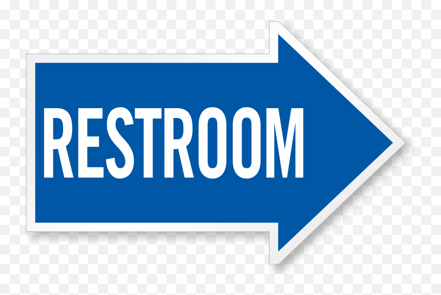 Restroom Directional Signs Restroom Right Arrow Symbol - Blue Left Arrow Restroom Signs Emoji,Restroom Clipart