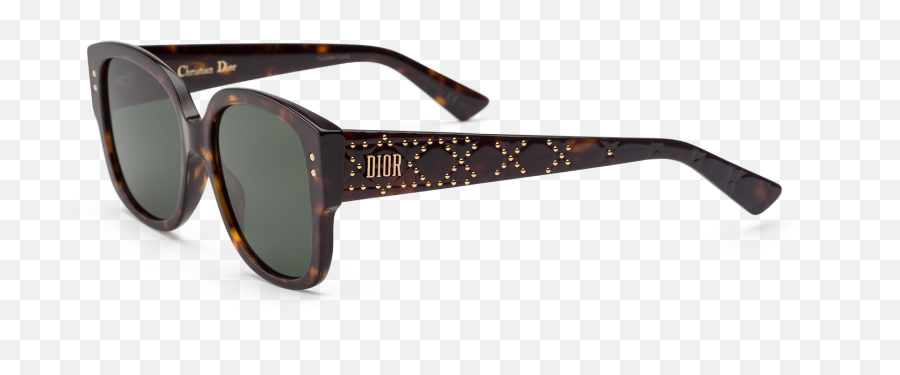 Dior Lady Studs Squared Sunglasses With Golden Studs - Full Rim Emoji,Christian Dior Logo