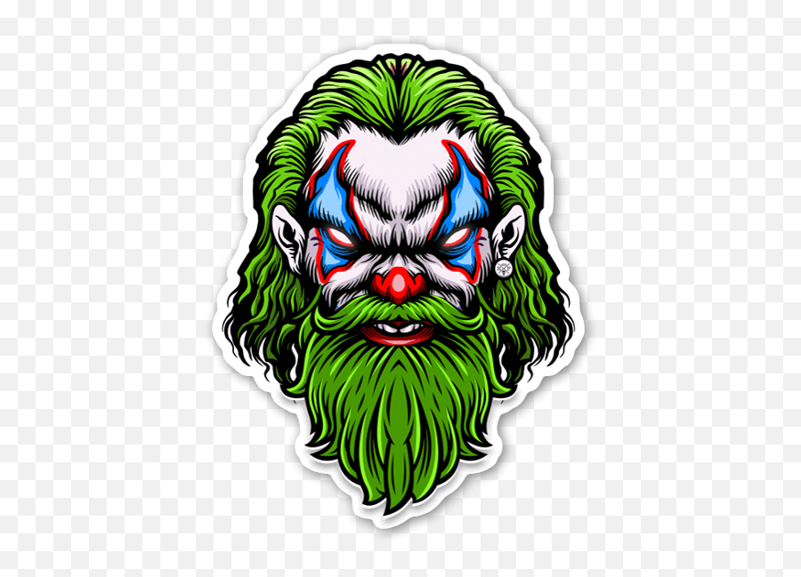 Die Cut Bearded Clown U2013 Stickerapp Shop - Fictional Character Emoji,Clown Hair Png