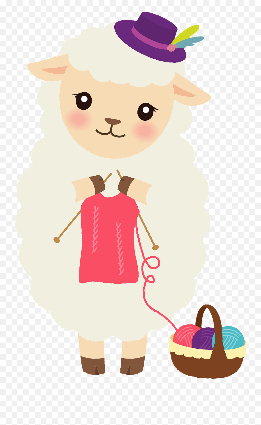 Sheep Is Knitting Clipart - Clipart Sheep Knitting Emoji,Knitting Clipart