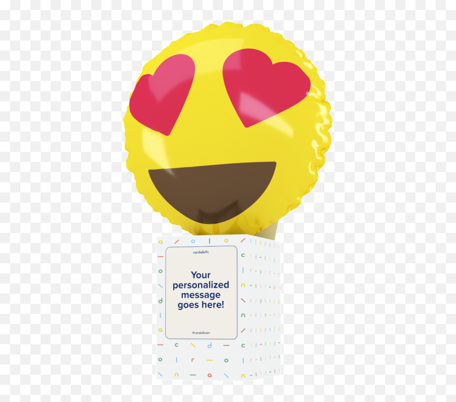 Heart Eyes Balloon Cardalloon - Happy Emoji,Heart Eyes Png