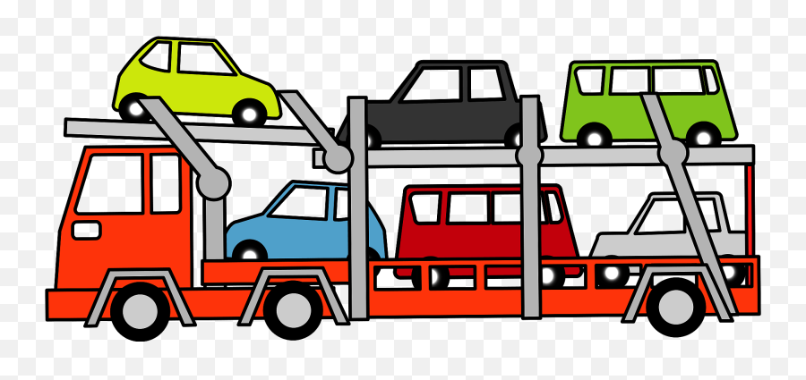 Car Carrier Trailer Clipart Free Download Transparent Png - Trailer Truck Clipart With Car Emoji,Trailer Clipart