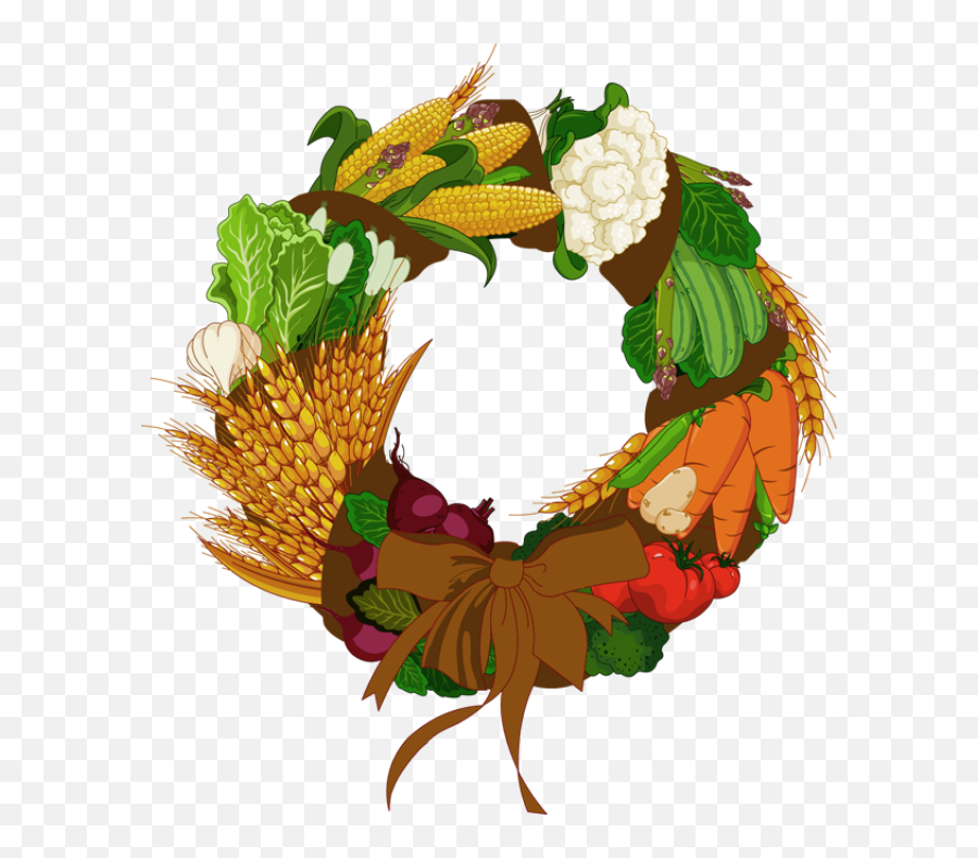 Wreath Of Fall Vegetables Clipart Panda - Free Clipart Images Fall Vegetable Wreath Emoji,Vegetables Clipart