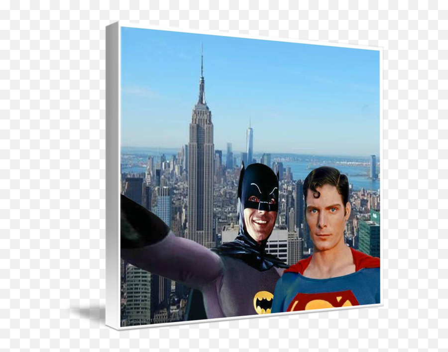 Batman Superman Selfie Nyc By David Caldevilla - New York City Emoji,Batman Superman Logo
