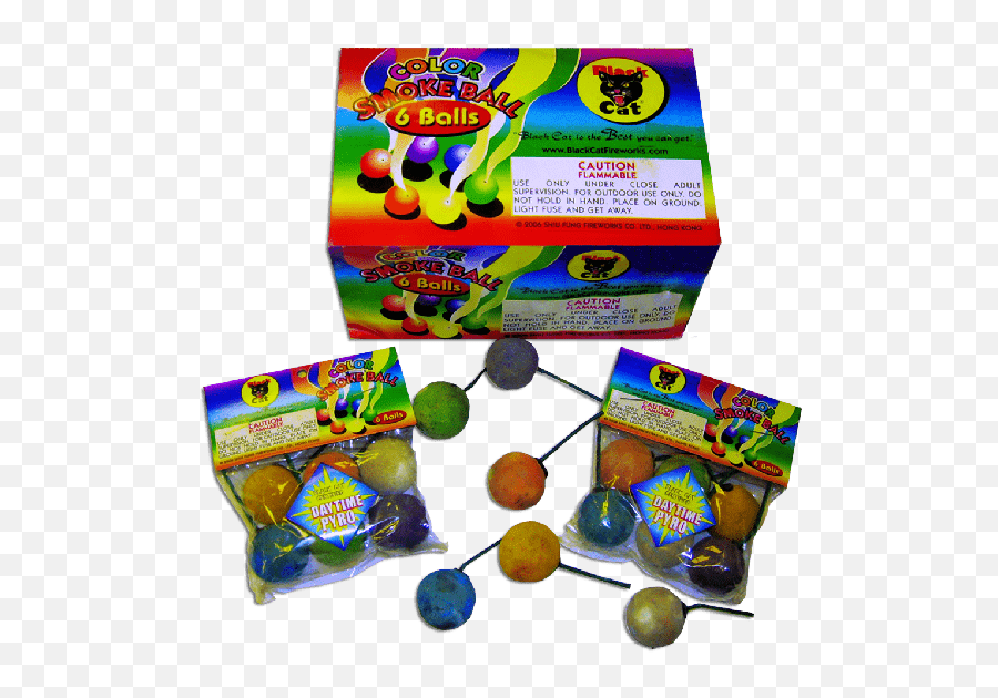 Assorted Color Smoke Balls - 6bag Black Cat Fireworks Emoji,Colorful Smoke Png