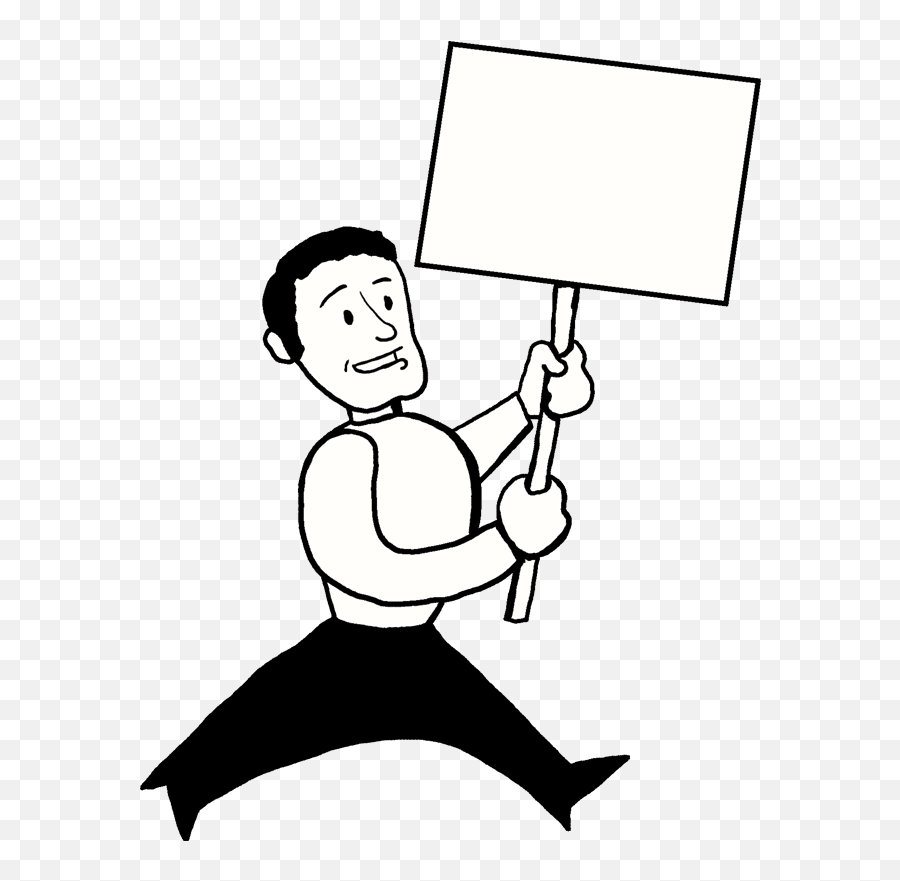 Angry - Someone Holding A Sign Cartoon Emoji,Angry Clipart