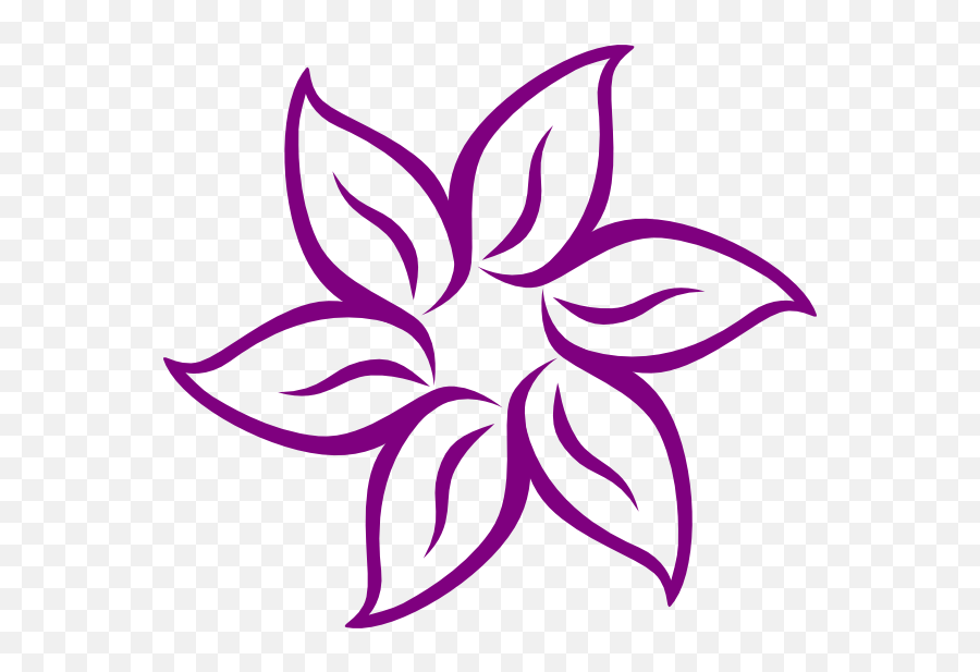 Purple Flower Clipart Pretty Flower - Simple Flower Emoji,Purple Flower Clipart