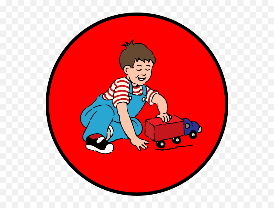 Little Boy Playing With Car In Red Circle Clip Art - Toys With Germs Clipart Emoji,Children Play Clipart