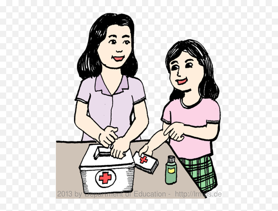 Deped Learning Portal - Girl Preparing First Aid Kit Emoji,First Aid Kit Clipart