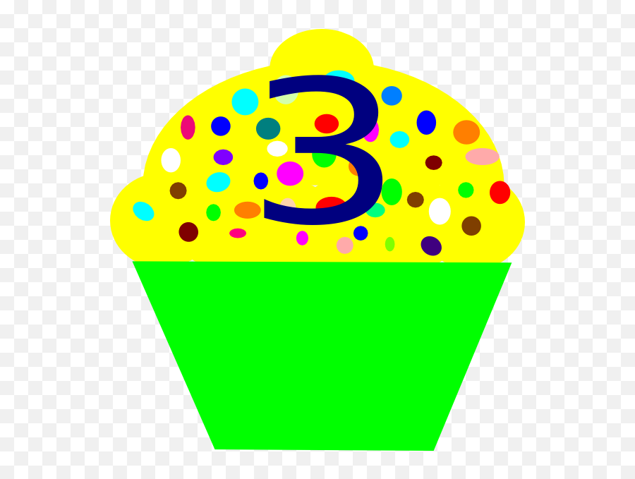 Cupcake Number 3 Clipart - Number 3 Cupcake Clipart Emoji,Number 3 Clipart