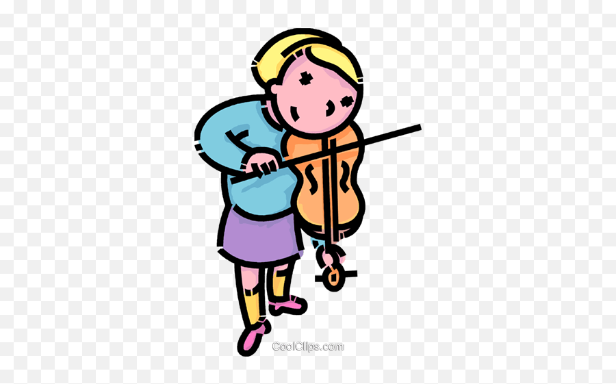 Girl Playing The Violin Royalty Free Vector Clip Art - Violin Emoji,Violin Clipart