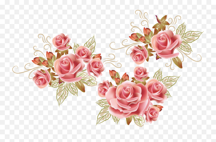 Download Pink - Transparent Rose Pattern Png Emoji,Flower Pattern Png