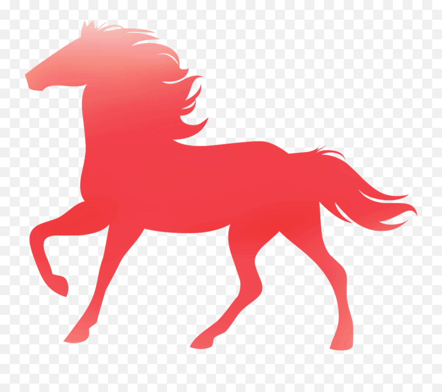 Horse Clipart Red Silhouette - Animal Silhouettes Outline Of Horse Galloping Emoji,Horse Clipart