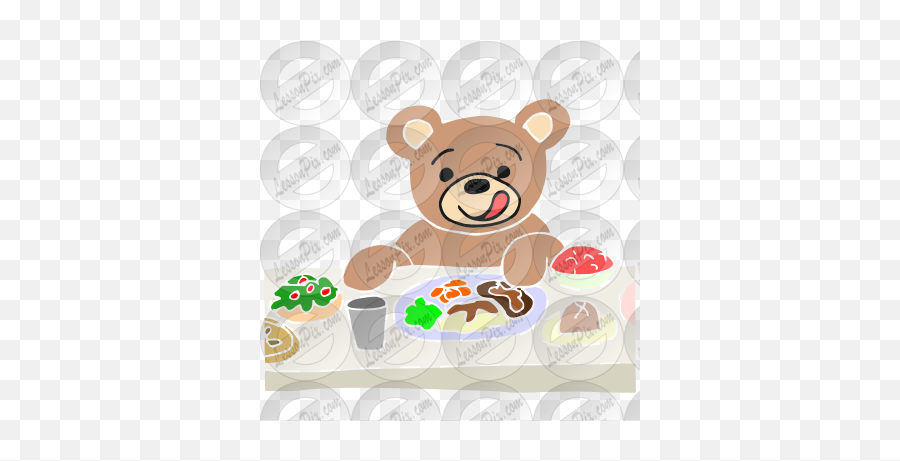 Hungry As A Bear Stencil For Classroom Therapy Use - Great Emoji,Eating Dinner Clipart