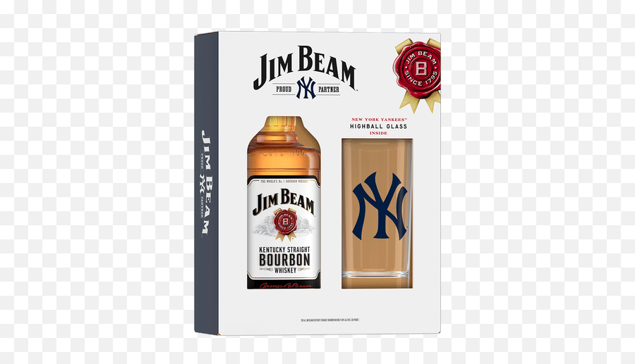 Jim Beam Bourbon With New York Yankees Glass Total Wine U0026 More Emoji,New York Yankee Logo