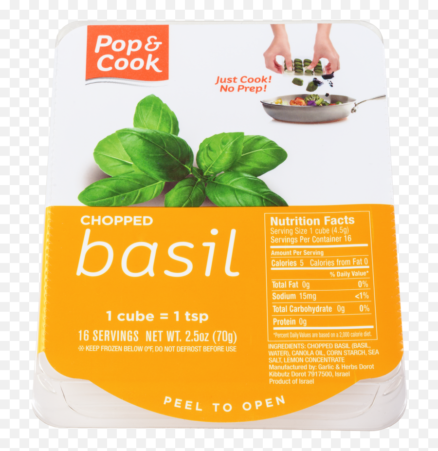 Chopped Basil Tray - Pop U0026 Cook Fresh Frozen Garlic U0026 Herbs Emoji,Basil Png