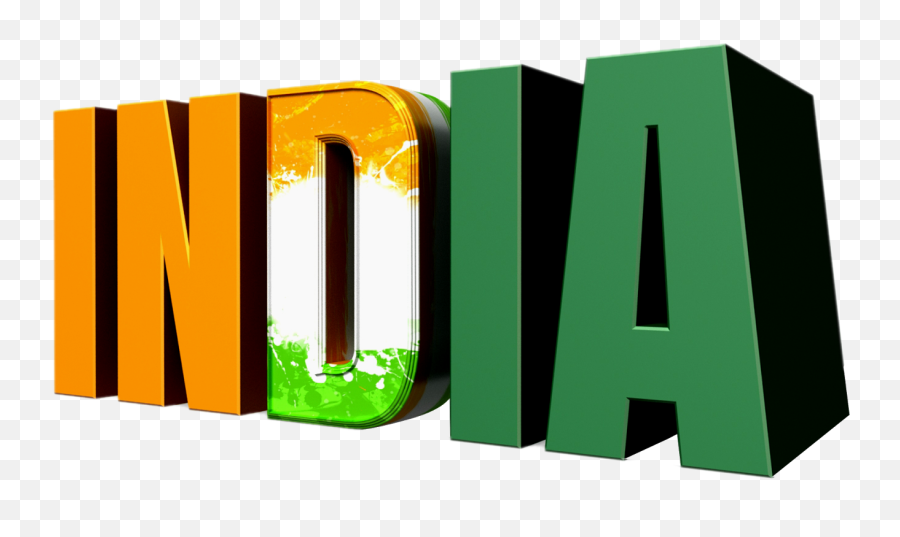 India 3d Logos With Flag Colors Png - India Logo Hd Png Emoji,3d Logos