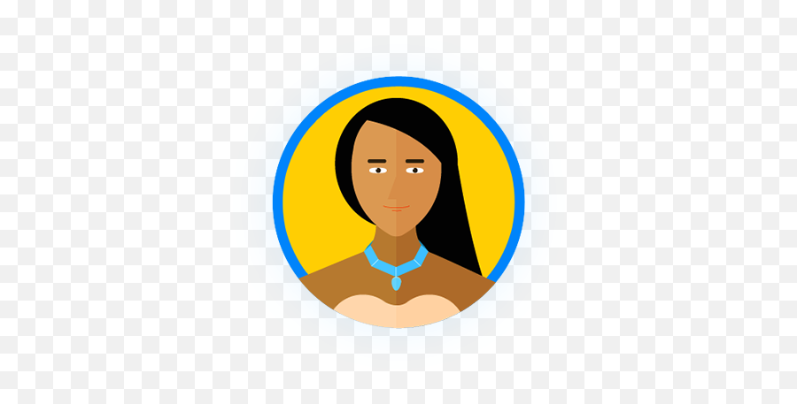Pilgrim Smart Badge Pocahontas - Hair Design Emoji,Pocahontas Png