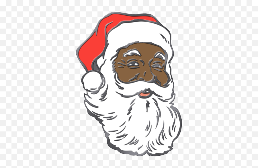 Black Santa Claus Illustration Png - Black Santa Png Emoji,Santa Transparent