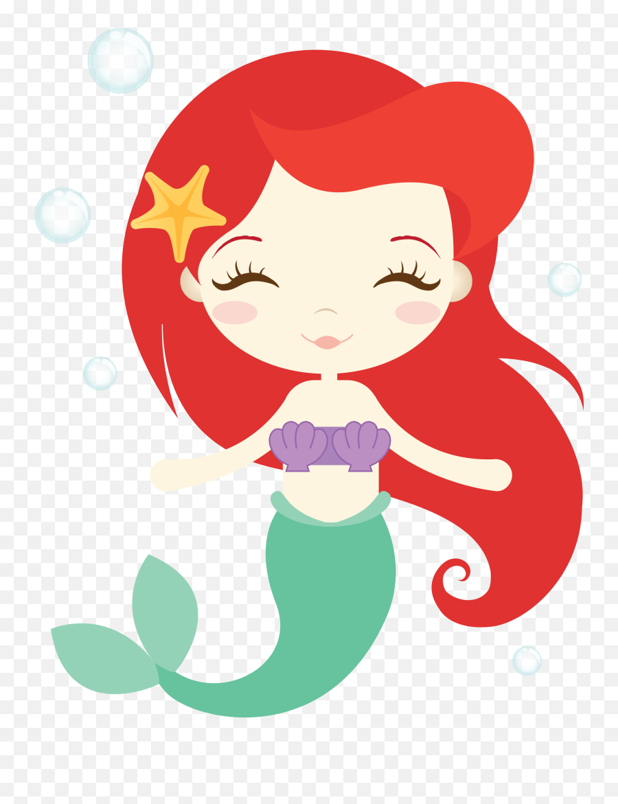 Cute Mermaid - Cute Little Mermaid Png Emoji,Cute Png
