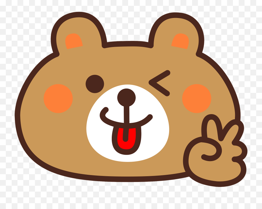 Bear Is Giving V Sign Clipart Free Download Transparent Png - Bear Thumbs Up Png Emoji,V Clipart