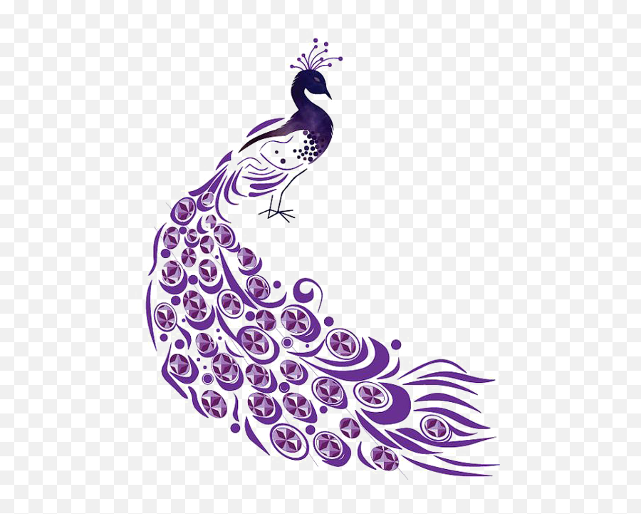 Purple Peacock Clipart Full Size Png Download Seekpng Emoji,Peacock Clipart Free